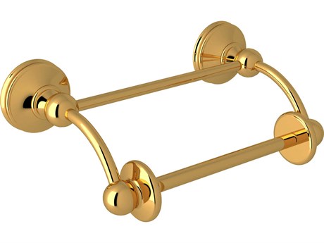 Perrin and Rowe Georgian Era Unlacquered Brass Toilet Paper Holder