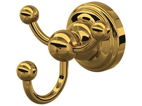 Perrin and Rowe Edwardian Unlacquered Brass Triple Robe Hook