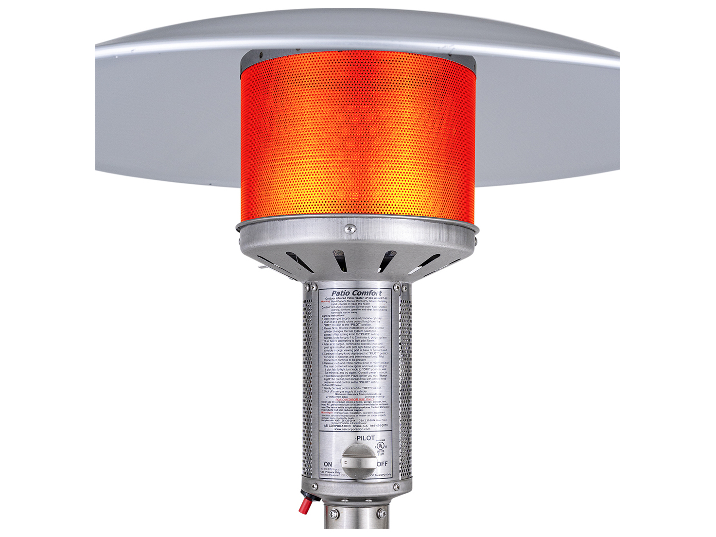 Patio Comfort Stainless Steel Portable Natural Gas Heater PCNPC05SS