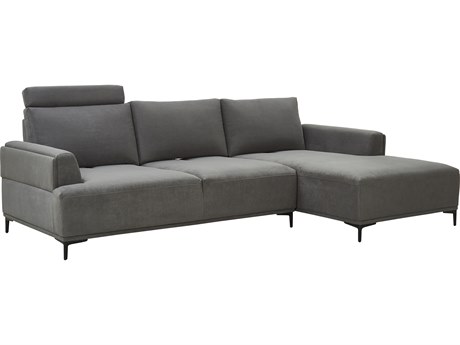 Pasargad Home Contempo Lucca Gray Upholstered Sectional Sofa