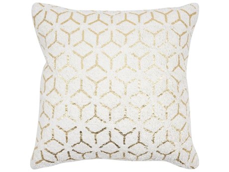 Pasargad Home Grand Canyon Geometric Gold Foil Cotton Pillow