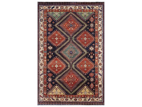 Pasargad Home Kazak Bordered Area Rug