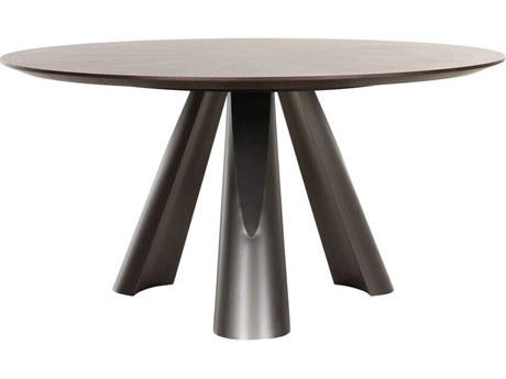 Pasargad Home Sorano Novara Round Wood Dark Brown Dining Table