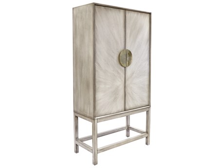 Pasargad Home Calypso Oliver Grey Gold Bar Cabinet