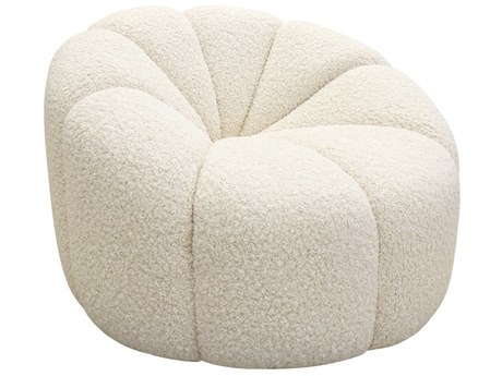 Pasargad Home Noho Pompeii Swivel Cream Accent Chair