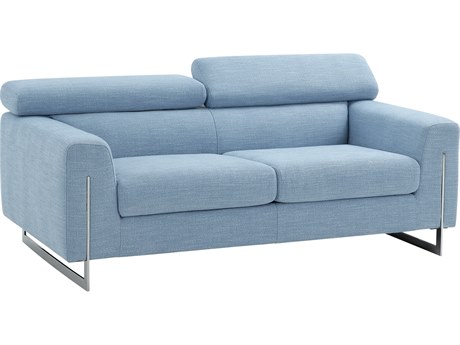 Pasargad Home Noho Serena Blue Silver Upholstered Loveseat