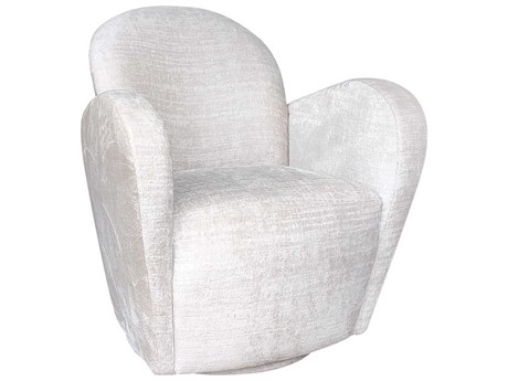 Pasargad Home Noho Maxim Swivel White Accent Chair