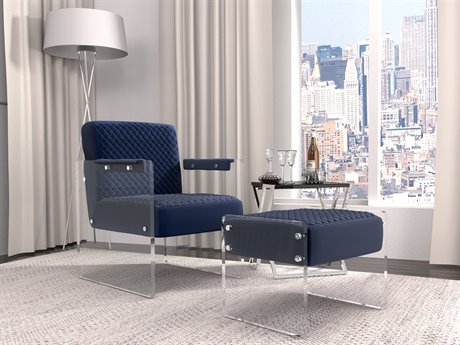 Pasargad Home Tribecca Chair and Ottoman Set