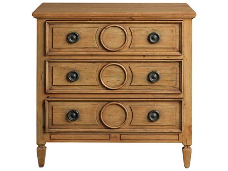 Port Eliot 3-Drawers Brown Pine Wood Dresser