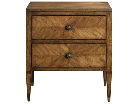 Port Eliot 2-Drawers Brown Nightstand