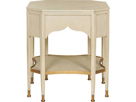 Port Eliot Octagonal Wood Linen Paint End Table
