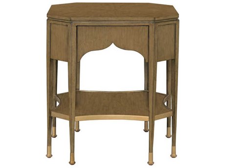 Port Eliot Octagon Wood Light Walnut End Table