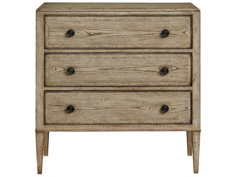 Port Eliot 3-Drawers Beige Ash Wood Dresser