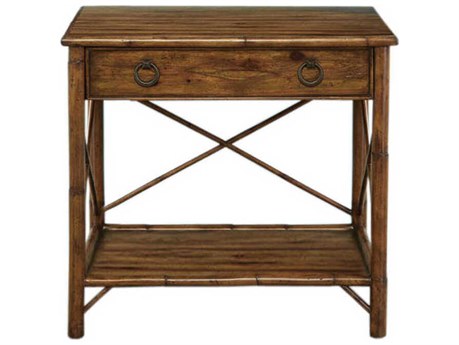 Port Eliot Rectangular Wood Knotty Pecan End Table