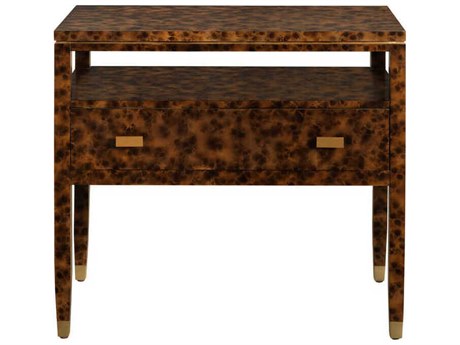Port Eliot Rectangular Wood Tortoise End Table