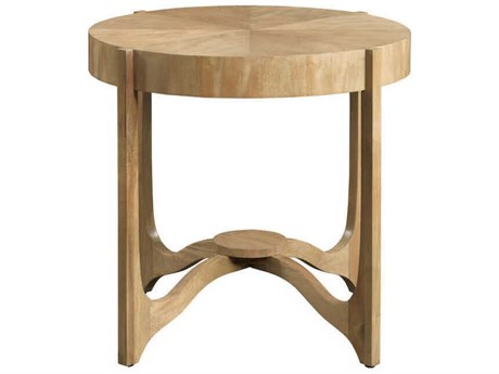Port Eliot Round Wood Bleach End Table