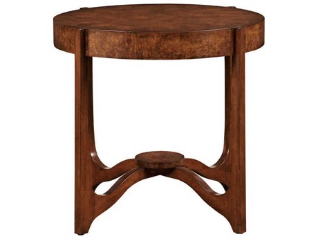 Port Eliot Round Wood Mahogany End Table