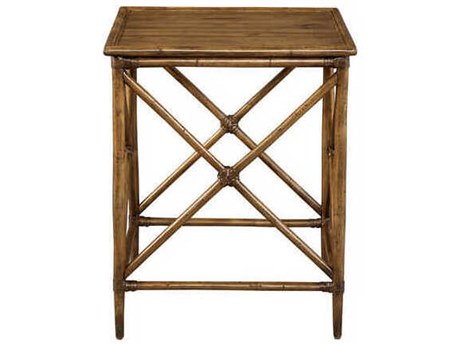 Port Eliot Square Rattan Knotty Pecan End Table