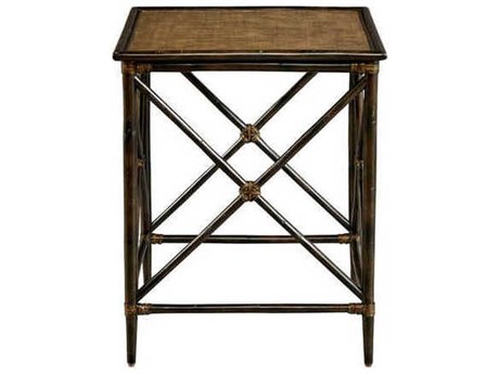 Port Eliot Rectangular Rattan Espresso End Table
