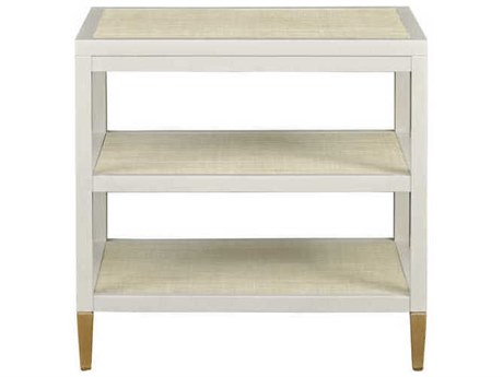 Port Eliot Rectangular Wood White Lacquer End Table