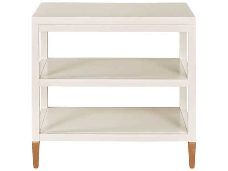 Port Eliot Rectangular Wood White Lacquer End Table