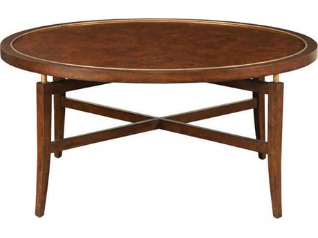 Port Eliot Round Wood Mahogany Coffee Table