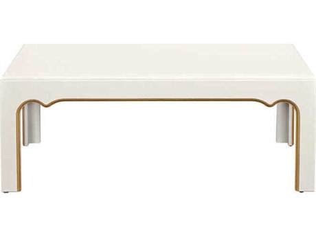 Port Eliot Rectangular Wood White Lacquer Coffee Table