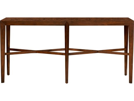 Port Eliot Rectangular Wood Ash Burl Mahogany Console Table