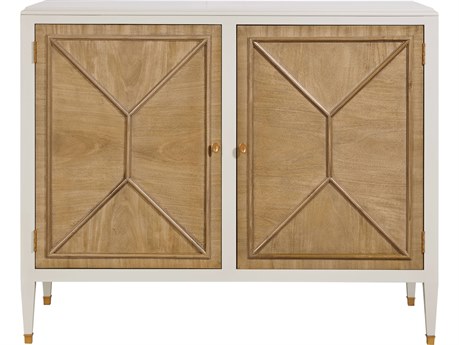 Port Eliot Regency Bleach White Lacquer Brown Accent Chest