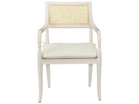 Port Eliot Regency White Upholstered Arm Dining Chair