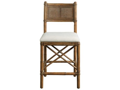 Port Eliot Leather Rattan Counter Stool