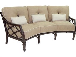 Castelle Villa Bianca Deep Seating Cast Aluminum Crescent Sofa with Three Kidney Pillows