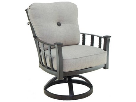 Castelle Santa Fe Cushion Dining Cast Aluminum Swivel Rocker Dining Arm Chair