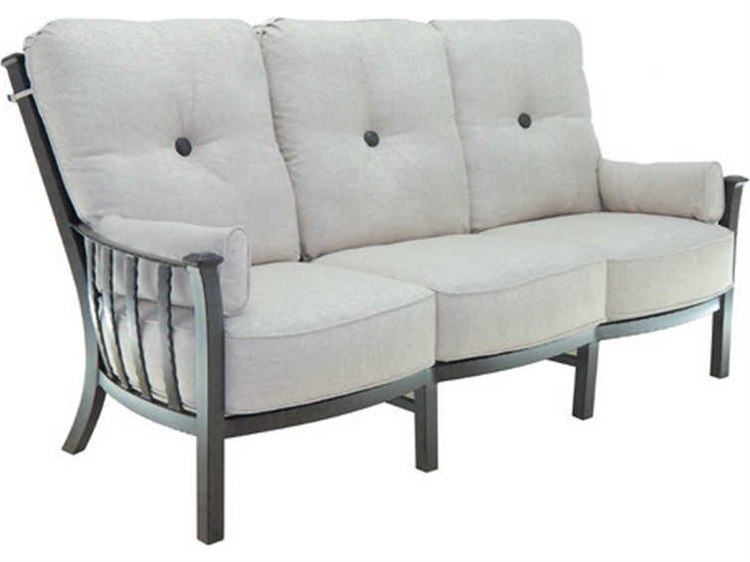 Castelle Santa Fe Deep Seating Cast Aluminum Ultra High Back Lounge Sofa with Two Side Pillows