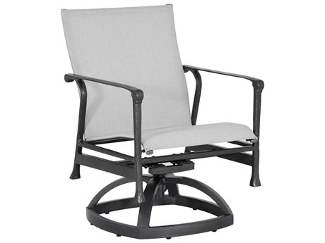 Castelle Marquis Sling Dining Aluminum Swivel Rocker Dining Arm Chair
