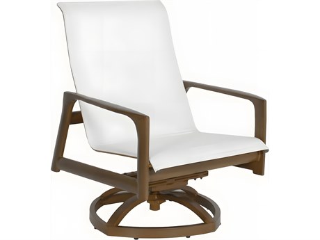 Castelle Berkeley Sling Cast Aluminum Swivel Rocker Lounge Chair