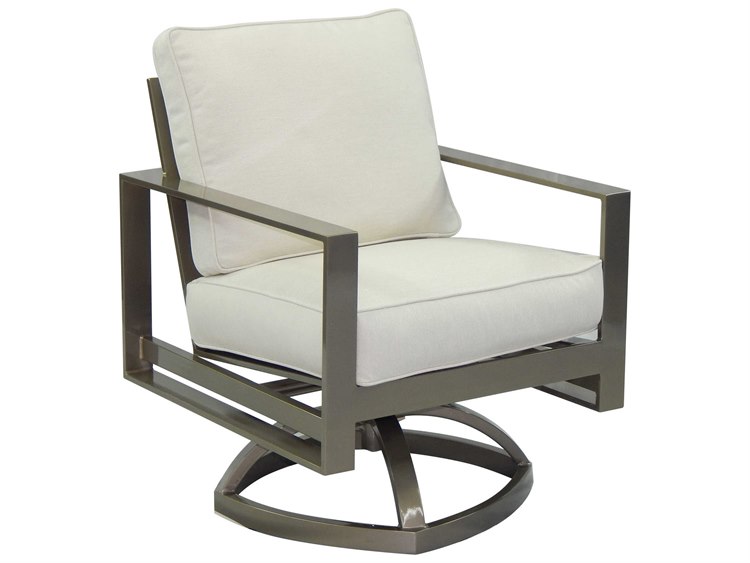 Castelle Park Place Cushion Cast Aluminum Swivel Rocker Dining Arm Chair