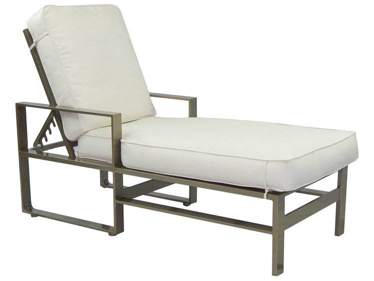 Castelle Park Place Cushion Dining Cast Aluminum Adjustable Chaise Lounge with Wheels