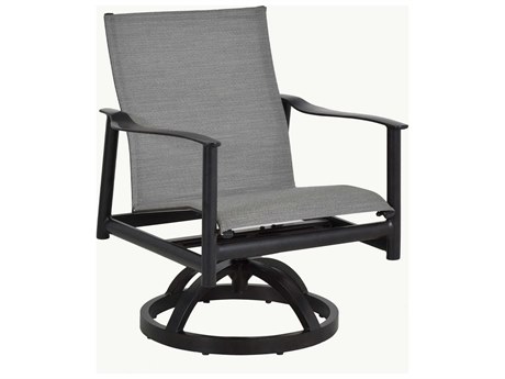 Castelle Barbados Sling Aluminum Swivel Rocker Dining Arm Chair