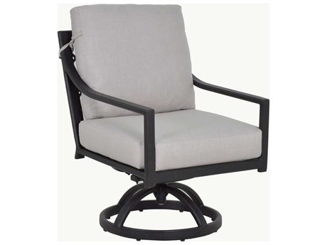 Castelle Saxton Cushion Aluminum Swivel Rocker Dining Arm Chair