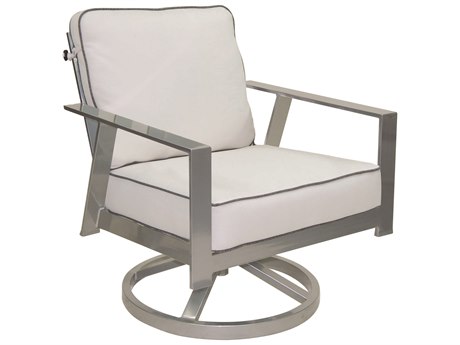 Castelle Trento Deep Seating Cushion Cast Aluminum Swivel Rocker Lounge Chair