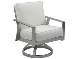 Castelle Trento Cushion Dining Cast Aluminum Swivel Rocker Dining Arm Chair