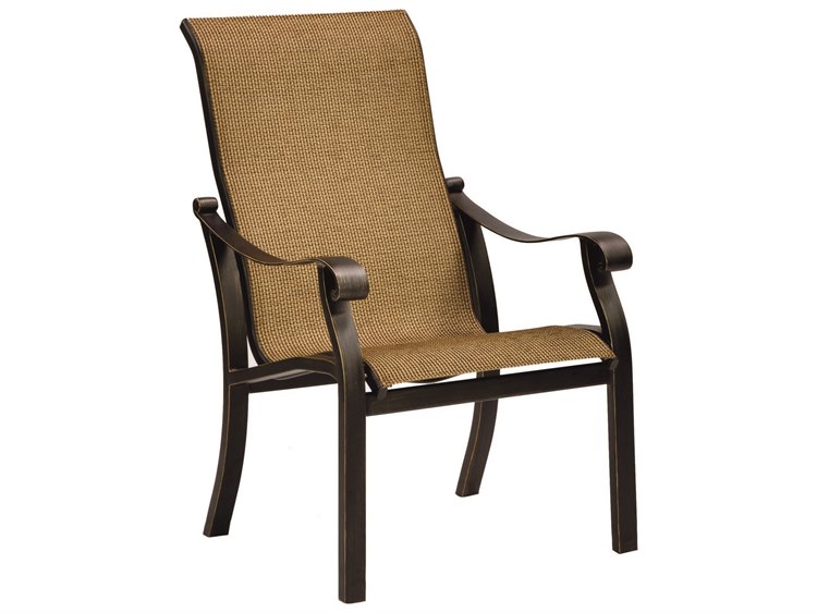Castelle Madrid Sling Dining Cast Aluminum Patio Dining Arm Chair