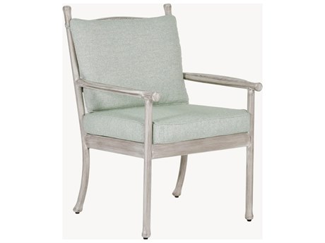 Castelle Lodge Formal Cast Aluminum Dining Arm Chair with Seat Cushion