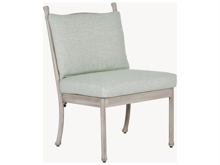 Castelle Lodge Formal Cast Aluminum Swivel Rocker Outdoor Patio Dining Side Chair with Seat Cushion