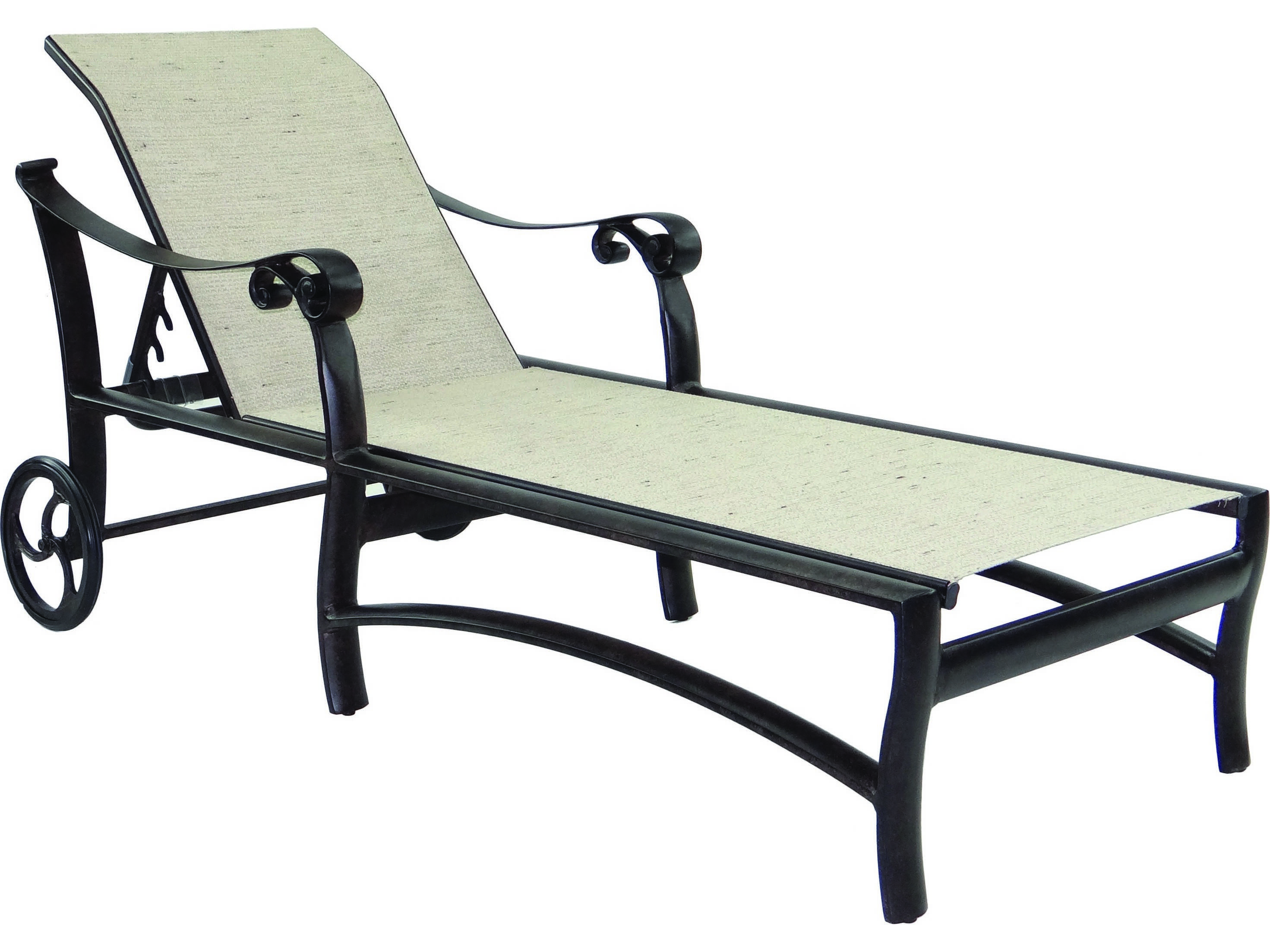 Castelle Bellanova Sling Cast Aluminum Adjustable Chaise Lounge with