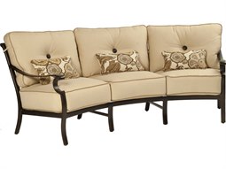 Castelle Monterey Deep Seating Cast Aluminum Crescent Sofa with Three Kidney Pillows