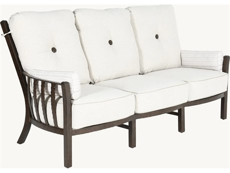 Castelle Santa Fe Deep Seating Cast Aluminum Ultra High Back Lounge Sofa with Two Side Pillows