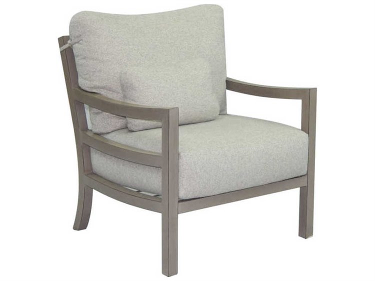 Castelle Roma Deep Seating Aluminum Outdoor Patio Lounge Chair with One Kidney Pillow