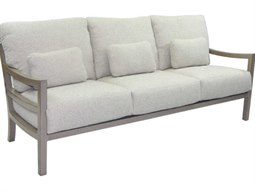 Castelle Roma Deep Seating Aluminum Sofa with Three Throw Pillows